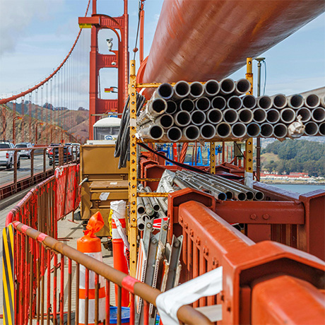 Golden Gate Bridge during maintenance work